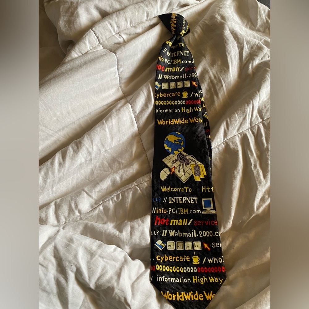 Y2K clip on Colorful Internet-Themed Men's Tie very Rare